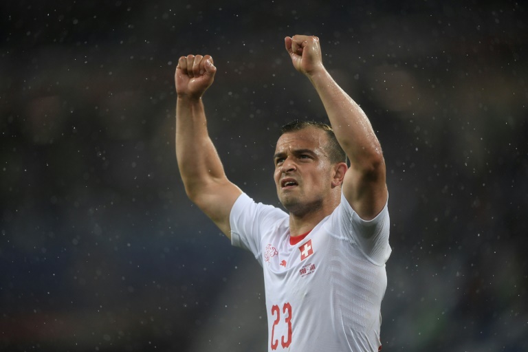 Image result for Switzerland's Xherdan Shaqiri seals victory over Serbia